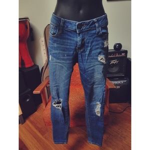 Mid Rise Rock Star Ripped Jeans
